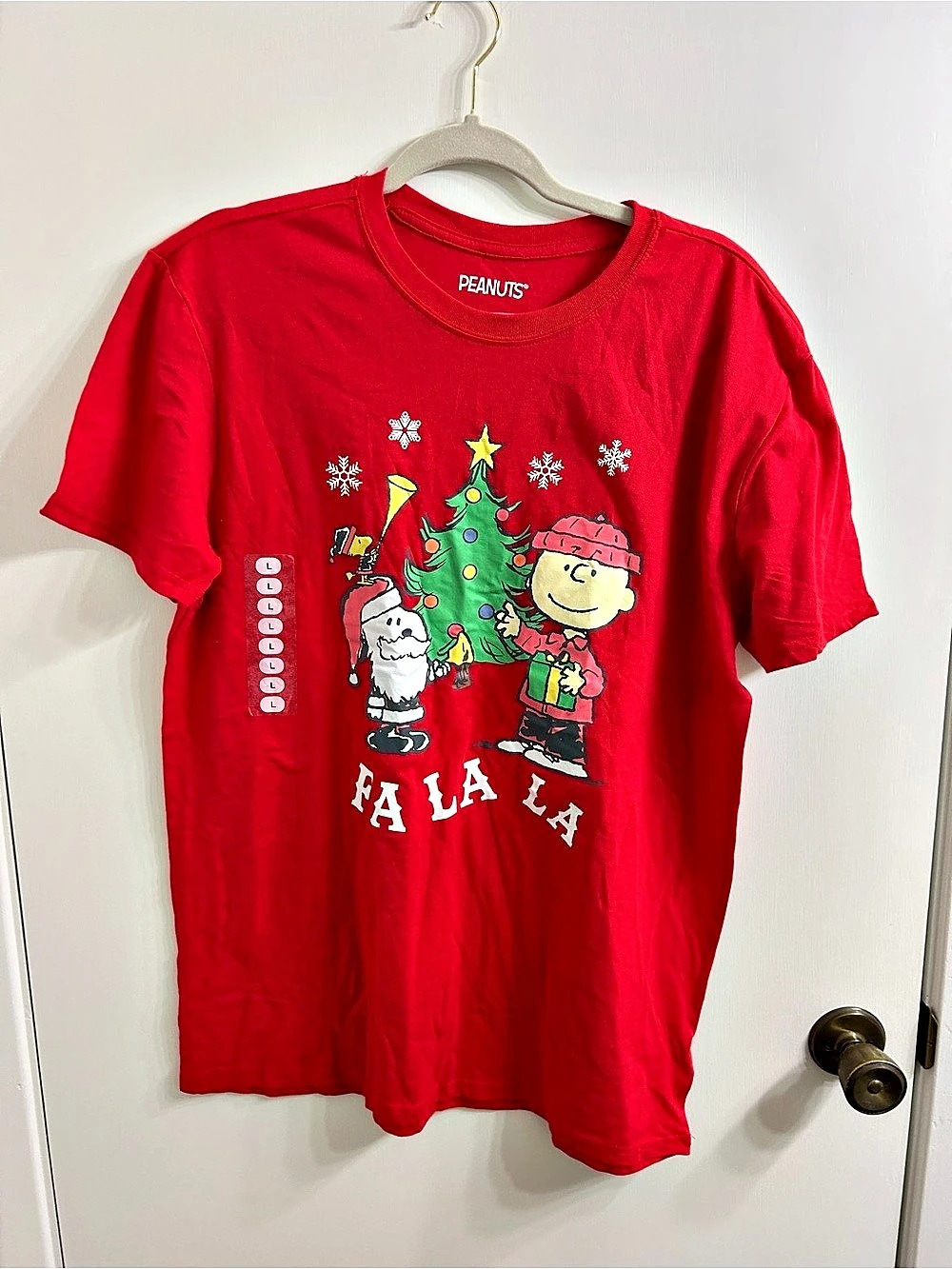 Peanuts Christmas Fa La La Graphic Tee Size Large NWT